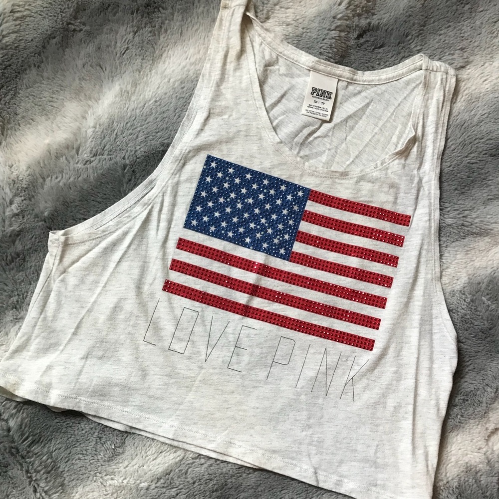 Victoria’s Secret PINK American Flag Crop Top